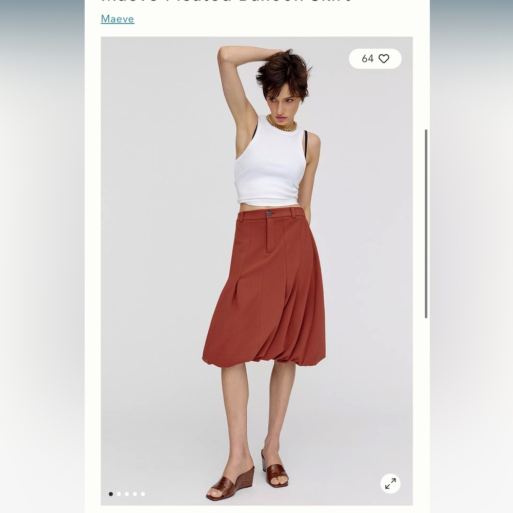 Anthropologie Maeve Pleated Balloon Skirt Chocolate Brown Maroon